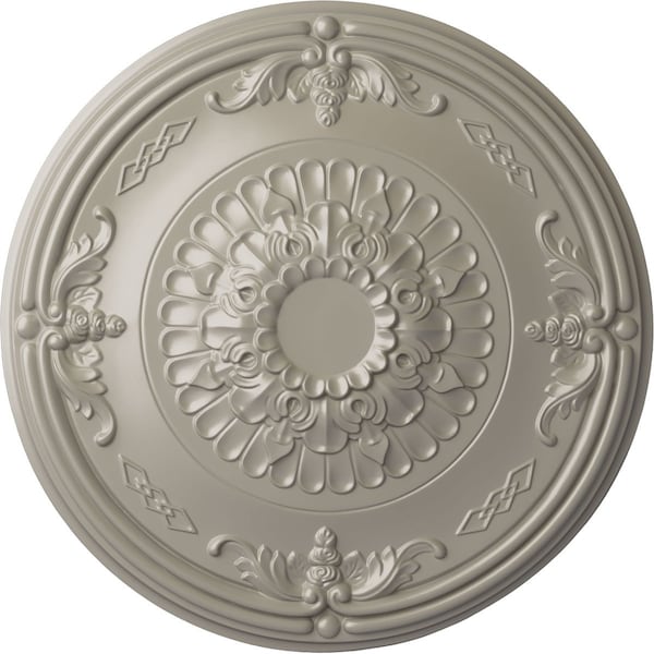 Ekena Millwork Athens Ceiling Medallion (Fits Canopies up to 3 5/8"), Hand-Painted Pearl White, 26 1/4"OD x 3 1/4"P CM27ATPWS - main